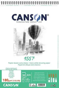 Caiet spiralat Canson 1557 - A3+, 30 de coli