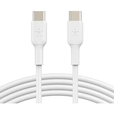 Cablu Date si Incarcare USB-C - USB-C Belkin BoostCharge, 60W, 2m, Alb CAB003bt2MWH