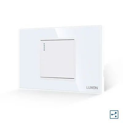 Intrerupator Simplu Cap Cruce Mecanic LUXION cu Rama din Sticla, Standard Italian, 2/3M