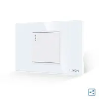 Intrerupator Simplu Cap Cruce Mecanic LUXION cu Rama din Sticla, Standard Italian, 2/3M