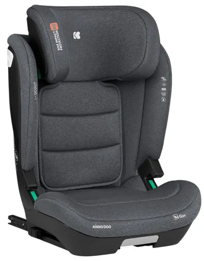 Scaun auto KikkaBoo - i-Scout, IsoFix, i-Size, 100-150 cm, gri închis