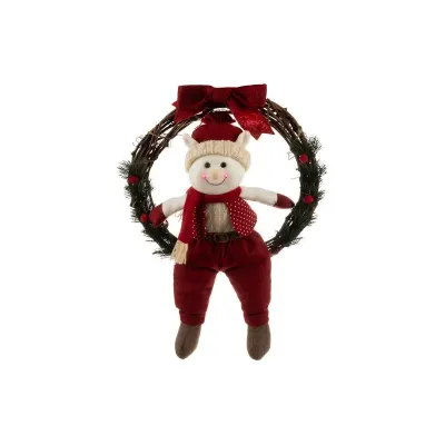 Coronita pentru usa, elf Craciun, inaltime 55 cm, diametru 36 cm