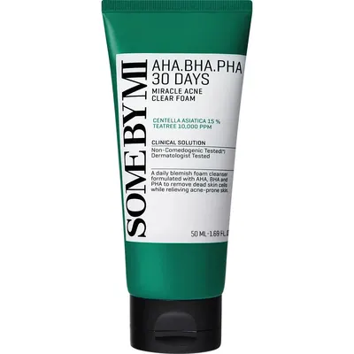 Spumă de curățare pentru ten acneic AHA-BHA-PHA 30 Days Miracle, 50 ml, Some By Mi