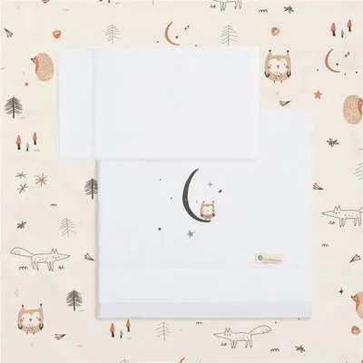 Set de lenjerie pentru pătuț Bimbi Casual - Wonderland, 3 piese, 50 x 80 cm