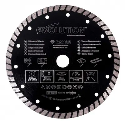 Disc diamantat pentru fierastrau circular Evolution RAGEBLADE185DIAMOND-1589, O185x20 mm
