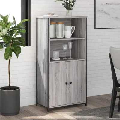 vidaXL Dulap înalt, gri sonoma, 62x36x121,5 cm, lemn compozit