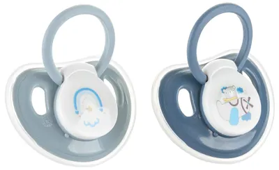 Suzetă din silicon cu capac Lorelli My Friend - 2 buc, 0 luni+, Cameo Blue