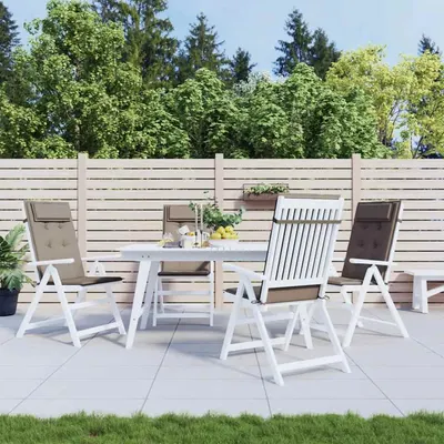 Gossi perne scaun cu spatar inalt, 4 buc, gri taupe, tesatura oxford