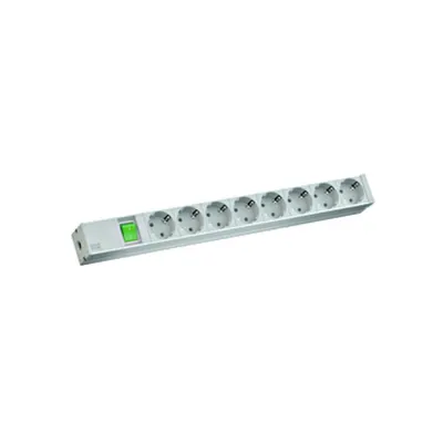 PDU19'' 8xSchuko, 2m fisa Schuko, AL, intrerupator, 438,5 mm