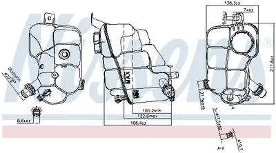Vas expansiune cu capac, cu senzor nivel potrivit LAND ROVER DISCOVERY SPORT, RANGE ROVER EVOQUE 06.11