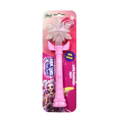 Baghetă magică roz cu stea – jucărie interactivă cu lumini led și sunete, Genie Pets, Whimsy Workshop