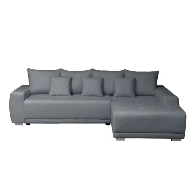 Coltar MARIBO L BUCLE extensibil, cu arcuri si lada depozitare, colt dreapta, gri inchis, 282x205x92 cm