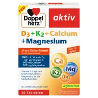 D3 + K2 + Calciu + Magneziu, Doppelherz Aktiv | 30 comprimate
