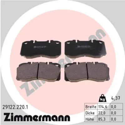 Set placute frana, frana disc ZIMMERMANN 29122.220.1