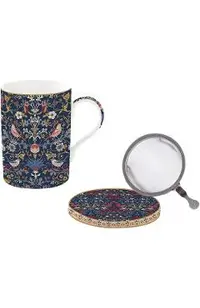 Cana 3 piese: Model floral albastru