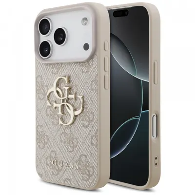 Husa pentru Apple iPhone 17 Pro, Guess, 4G Big Logo, Roz