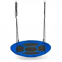Leagan pentru copii rotund tip cuib de barza suspendat 100 cm Ecotoys MIR6001 albastru