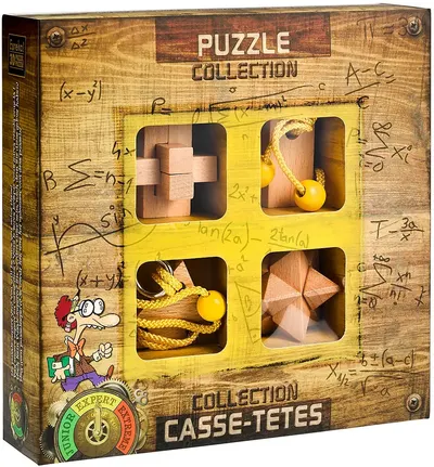 Set de puzzle-uri logice din lemn Eureka - 4 Wood Puzzles Set, Expert