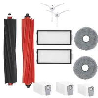 Set accesorii PAA-home® compatibile cu aspiratorul robot Roborock Qrevo Master, Qrevo Slim, 2 perii centrale 2 lavete, 2 perii laterale albe, 2 filtre