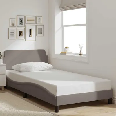 vidaXL Cadru de pat, Dover, gri taupe, 100x200 cm, textil