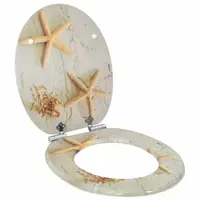 vidaXL Capac de toaletă cu închidere lentă Galben și alb 44 x 38 cm