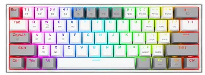 Tastatură mecanică Redragon - Fizz Pro K616, wireless, Red, alb/gri