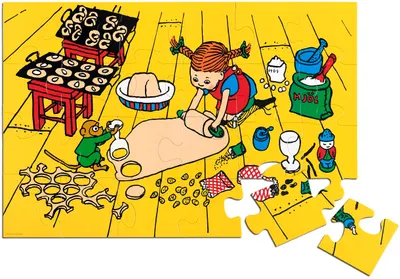 Puzzle pentru podea Pippi - Pippi șosetele lungi, 24 piese