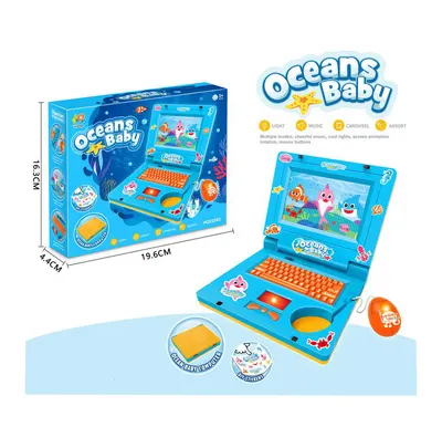 Laptop Interactiv pentru Băieți „Oceans Baby”, cu Lumini, Muzică și Mouse 6511110056336 (copie) (copie) Engros