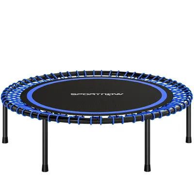 SPORTNOW Trambulină Elastică Fitness cu 36 de Corzi din Oțel și PP, Ø114x31 cm, Albastru | Aosom Romania