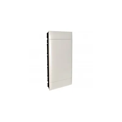 Practibox S Montaj incastrat cabinet pentru zidarie - earth + neutral terminal blocks - Usa alba - 3 randuri - 12 module/rand