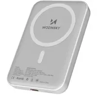 Baterie Externa Wireless WZK WRW349YWS, 10000mAh, 20W, PD + FQI, 1 x QI - 1 x USB-C, Alba