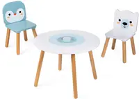 Set de joaca Janod - Masa cu 2 scaune, cu motive polare