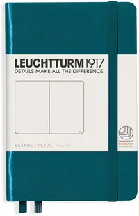 Caiet de buzunar Leuchtturm1917 - A6, foi albe, Pacific Green