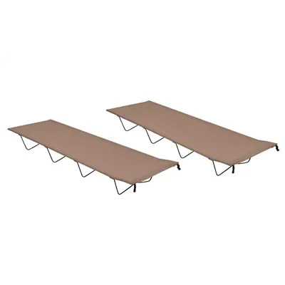 vidaXL Paturi camping, 2 buc. gri, 180x60x19 cm, țesătură oxford&oțel