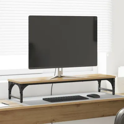 vidaXL Suport pentru monitor Stejar Artizanal 85 x 23 x 15,5 cm