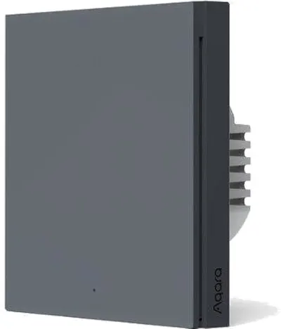 Întrerupător inteligent de perete Aqara - H1, no neutral, single rocker, gri
