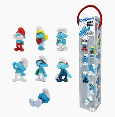 Set 7 figurine - Smurfs Tube