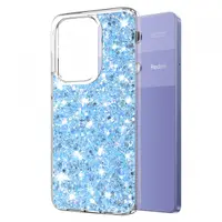 Husa pentru Xiaomi Redmi Note 13 Pro 4G / Poco M6 Pro 4G, Techsuit, Sparkly Glitter, Bleu