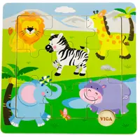 Puzzle din lemn Viga - Jungla, 9 piese