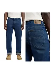 Blugi Barbati - Style West Reach - Albastru - Regular Fit - Bumbac - Design Clasic Casual - Ideal Pentru Uz Zilnic - Lungi