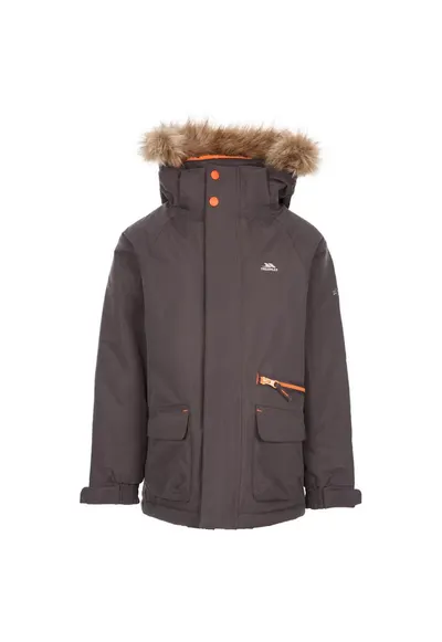 Geaca copii Upbeat - impermeabila - rezistenta la vant - cu gluga detasabila - fleece Sherpa - microfibra de poliester - maro