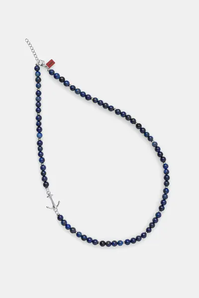 HUGO lănțișor pentru bărbați lapis lazuli E-BEADS5-NEC