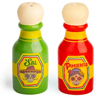 Set din dolomit pentru sare și piper Kikkerland - Mexic, 2 buc