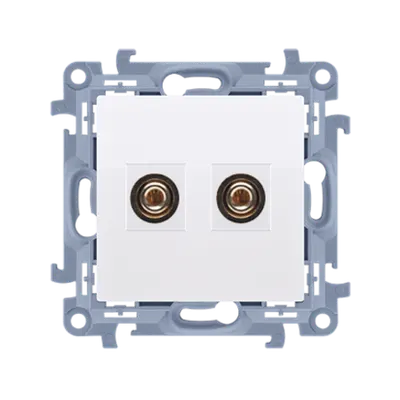 Priza difuzor pentru conectarea a 1 incinta acustica, diametru cablu pentru iesire pana la 6mm2, alb
