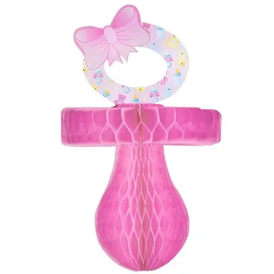 Decor suzeta roz hartie 26 cm
