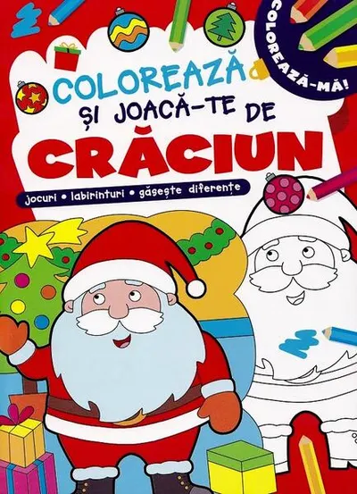 Colorează și joacă-te de Crăciun - Paperback