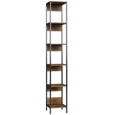 HOMCOM Bibliotecă cu 6 Rafturi, Finisaj Lemn Maro | Aosom Romania