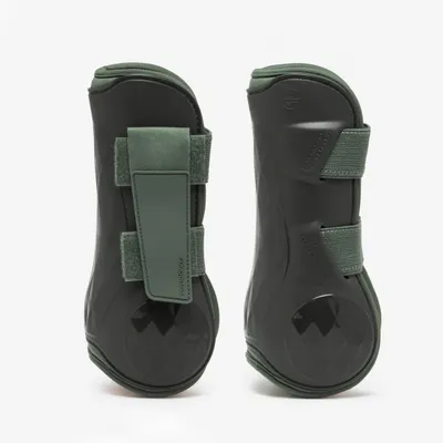 Jambiere deschise echitație 500 Jump Verde fumuriu x 2 Cal și ponei