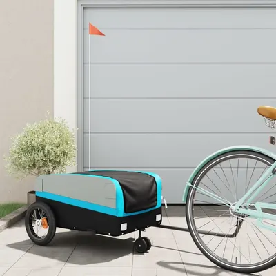 Gossi remorca pentru biciclete, negru si albastru, 30 kg, fier