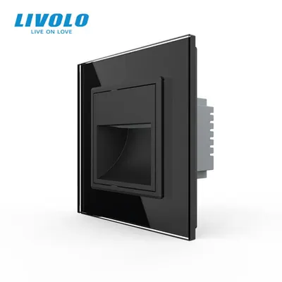 Lampa de orientare scara, cu rama de sticla Negru